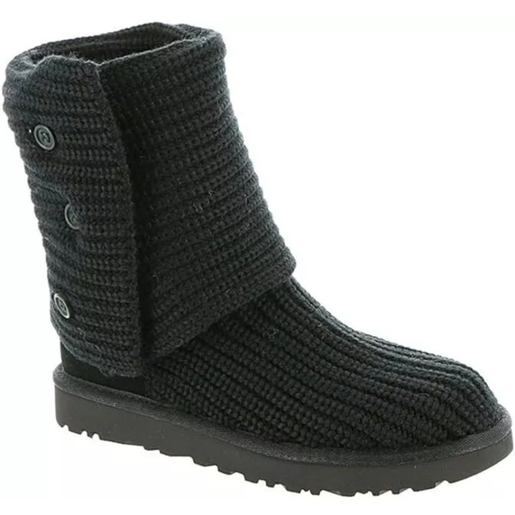 UGG Shoes - Ugg Classic Cardy Sweater Button Boots Sz 7 Black